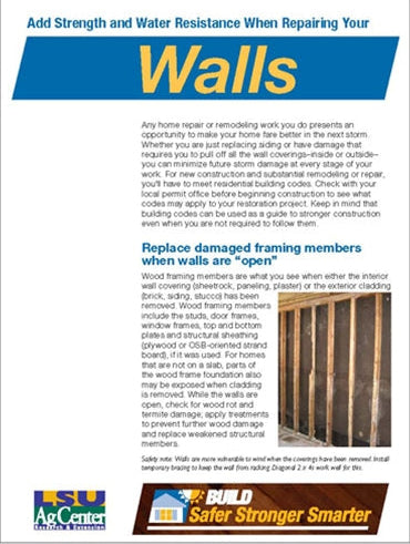 Add Strength and Water Resistance When Repairing Your Walls. LSU AgCenter. Research, Extension, Teaching. Build Safer, Smarter, Stronger.