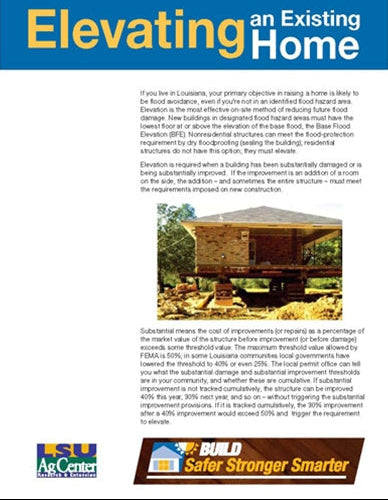 Elevating an Existing Home. LSU AgCenter. Research, Extension, Teaching