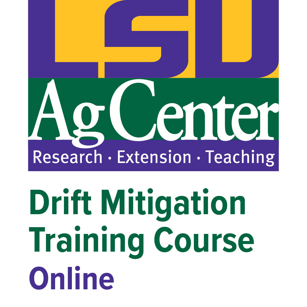 LSU Ag Center logo for Drift Mitigation Training Course on a white background