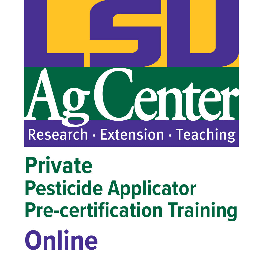 LSU Ag Center logo for private pesticide applicator pre-certification training online
