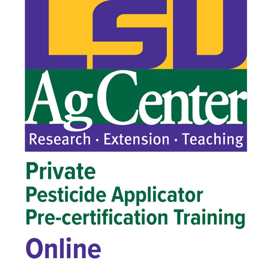 LSU Ag Center logo for private pesticide applicator pre-certification training online